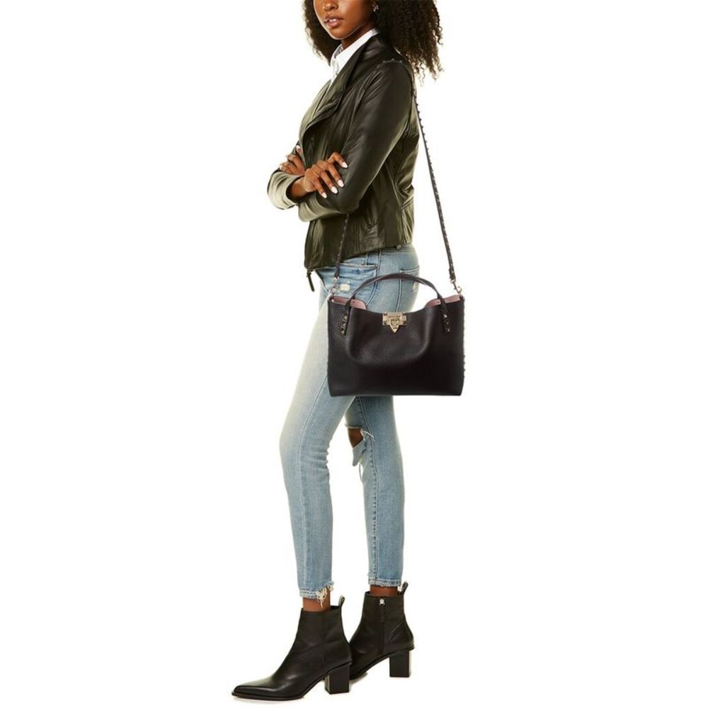 Valentino Rockstud Small Grainy Leather Tote, black/silver hardware - Picture 4 of 4